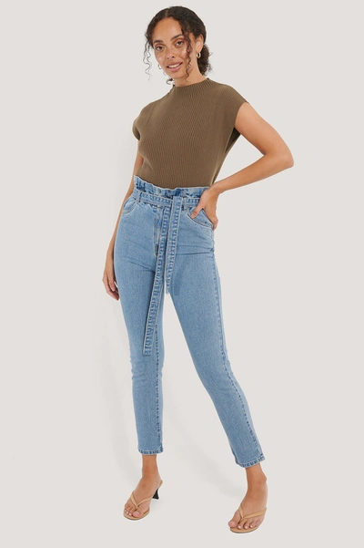 Rut & Circle Danielle Paper Waist Jeans - Blue In Denim Blue | ModeSens