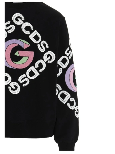 Shop Gcds 3d Logo Crewneck Sweatshirt In Black