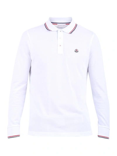 Shop Moncler Logo Embroidered Long In White