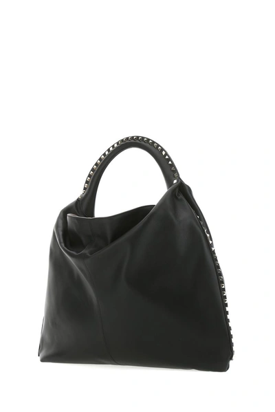 Shop Valentino Garavani Rockstud Hobo Shoulder Bag In Black