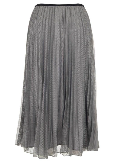 Shop Moncler Pleated Skirt In Grey