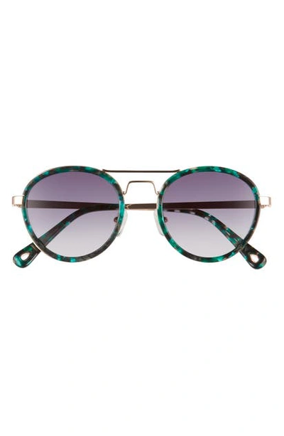 Shop Lele Sadoughi Downtown 48mm Aviator Sunglasses In Emerald