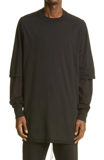Shop Rick Owens Drkshdw Layered T-shirt In Black
