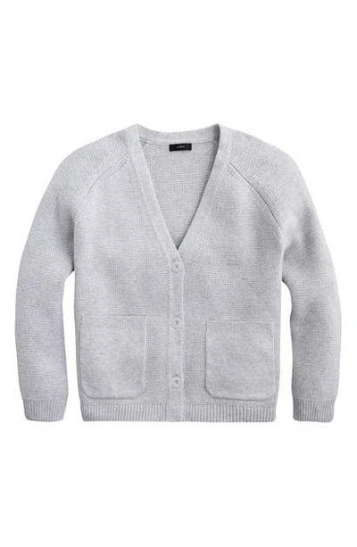 Shop Jcrew V-neck Cardigan Sweater In Hthr Light Grey