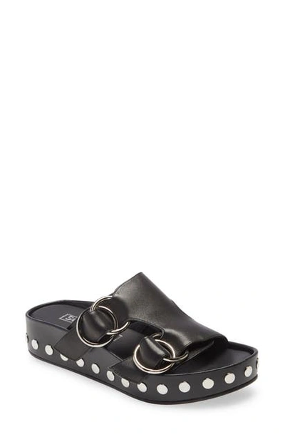 Shop Sol Sana Lucinda Studded Platform Sandal In Black Leather