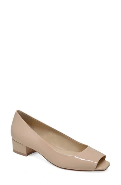 Shop Etienne Aigner Evelyn Open Toe Pump In Natural