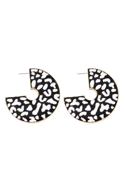 Shop Mignonne Gavigan Leopard Hoop Earrings In Nude