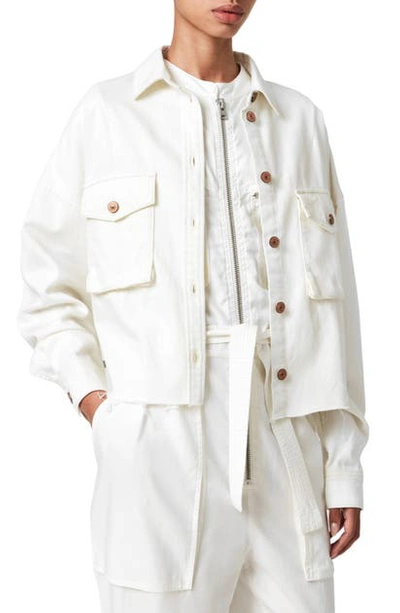 Shop Allsaints Sol Denim Shirt Jacket In White