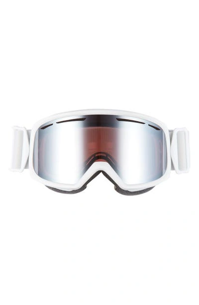Shop Smith Drift 180mm Snow Goggles In White Florals/ Blue Sensor