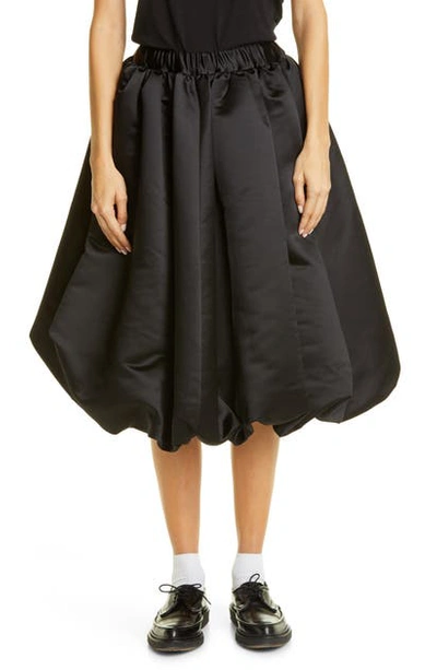 Shop Comme Des Garçons Satin Bubble Skirt In Black X Black