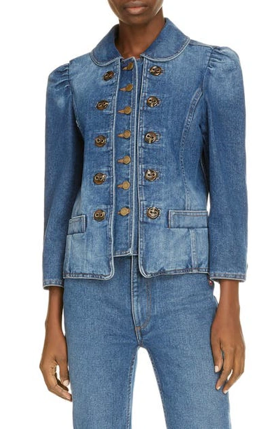 Shop Marc Jacobs The Fitted Denim Jacket In Indigo