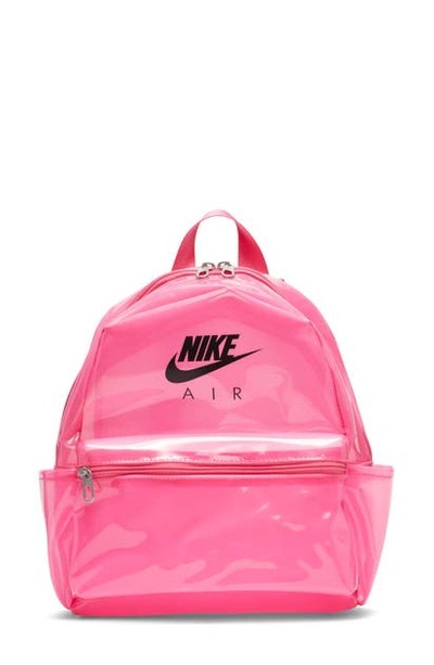 Shop Nike Mini Jdi Clear Backpack In Clear Pink Blast/ Black