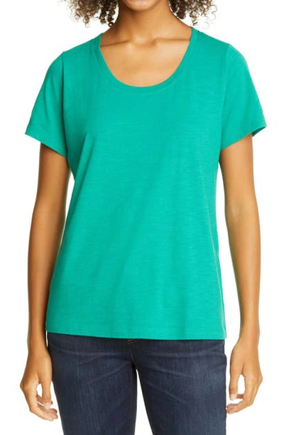 Shop Eileen Fisher U-neck T-shirt In Jadeite