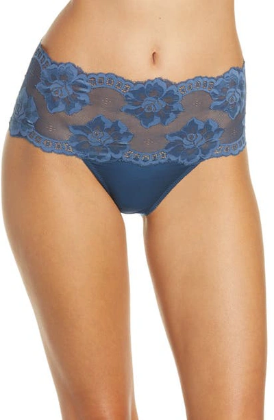 Shop Wacoal Light & Lacy Panties In Ensign Blue