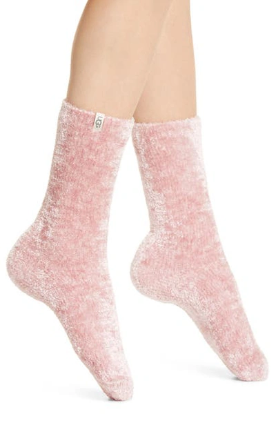 Shop Ugg Leda Cozy Socks In Pink Cloud