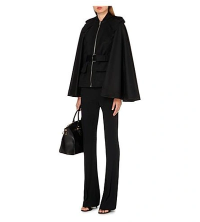 Shop Alexander Mcqueen Cape-back Wool Jacket In Blk