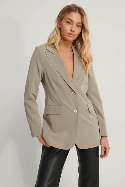 Shop Na-kd Classic Regular Blazer - Green In Dusty Light Green