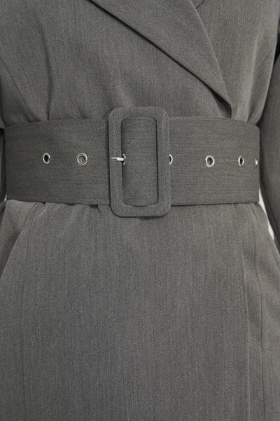Shop Na-kd Classic Wide Belt Blazer In Grey