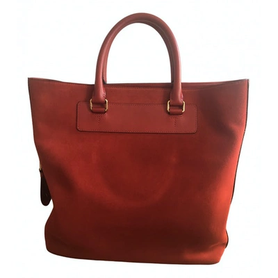 Pre-owned Tom Ford Leather Tote In Orange