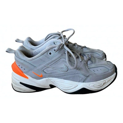 Pre-owned Nike M2k Tekno Grey Leather Trainers