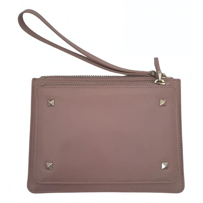 Pre-owned Valentino Garavani Pink Leather Clutch Bag