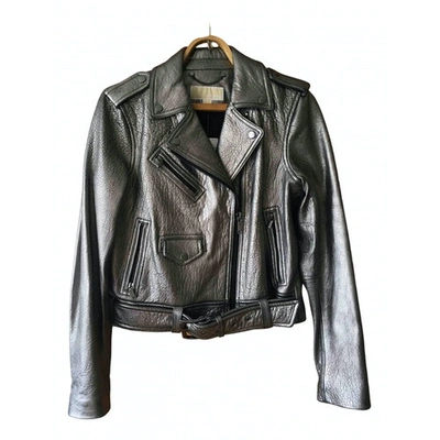 Pre-owned Michael Kors Metallic Leather Jacket
