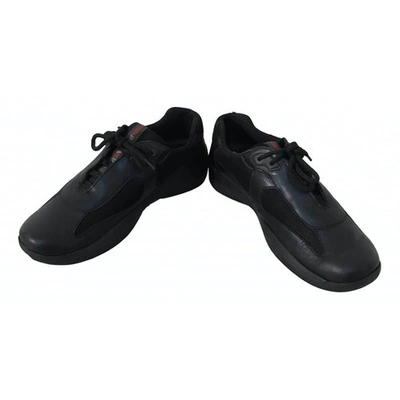 Pre-owned Prada Monolith  Black Leather Lace Ups