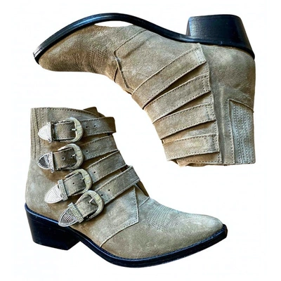 Pre-owned Toga Khaki Suede Ankle Boots