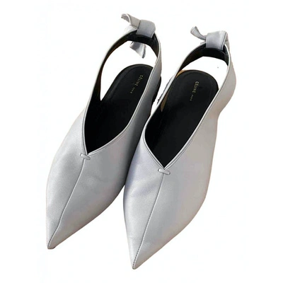 Pre-owned Celine Grey Leather Ballet Flats