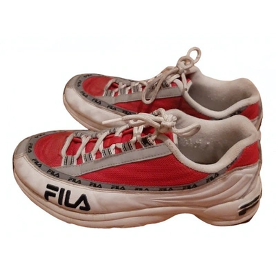 Pre-owned Fila Red Leather Trainers