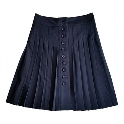 Pre-owned Burberry Wool Mid-length Skirt In Black