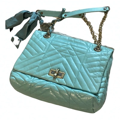 Pre-owned Lanvin Amalia Turquoise Leather Handbag
