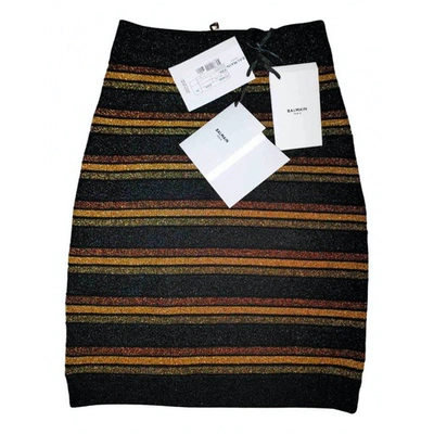 Pre-owned Balmain Multicolour Wool Skirt