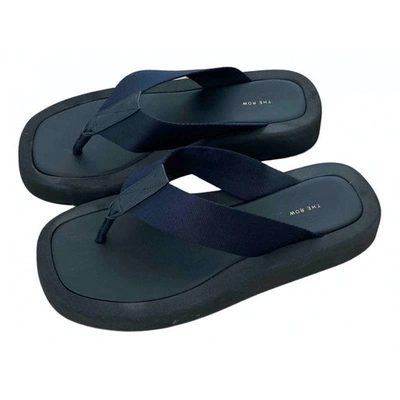 Pre-owned The Row Ginza Navy Cloth Sandals