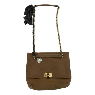 Pre-owned Lanvin Happy Leather Handbag In Camel