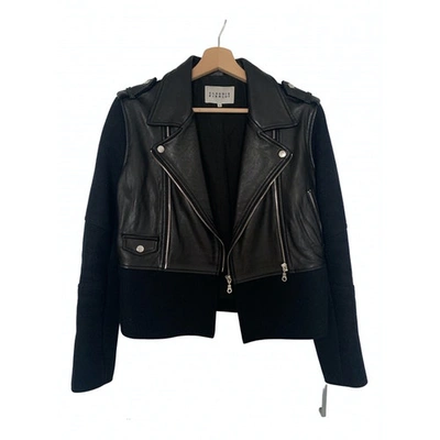 Pre-owned Claudie Pierlot Navy Leather Leather Jacket