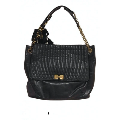 Pre-owned Lanvin Happy Black Leather Handbag
