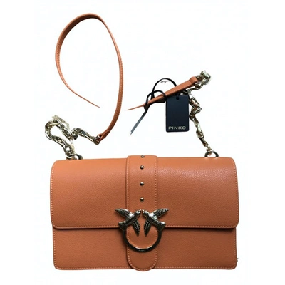 Pre-owned Pinko Love Bag Orange Leather Handbag