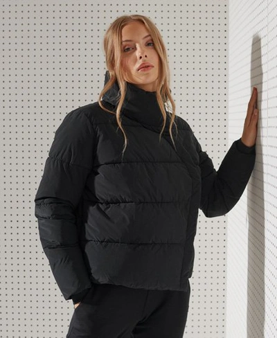 Shop Superdry Sport Flex Puffer Jacket In Black