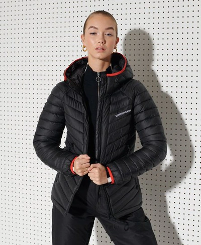 Shop Superdry Women's Sport Alpine Padded Mid Layer Jacket Black Size: 8
