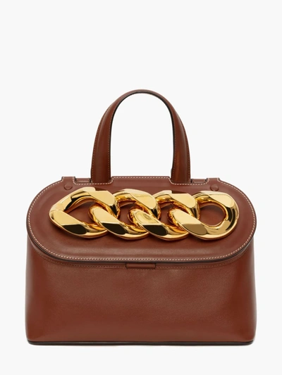 Shop Jw Anderson Chain Lid Bag In Brown