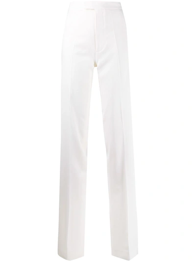 Shop Attico High-waisted Side Stripe Trousers In White