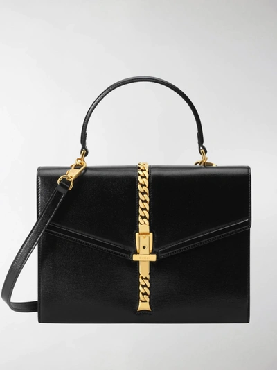 Shop Gucci Small 1969 Sylvie Tote Bag In Black