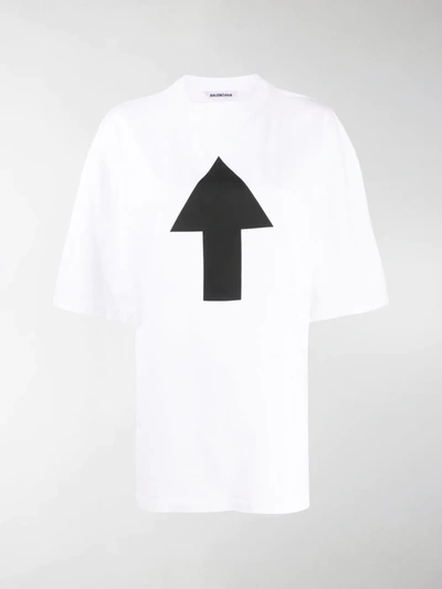 Shop Balenciaga Arrow Wifi Oversized T-shirt In White