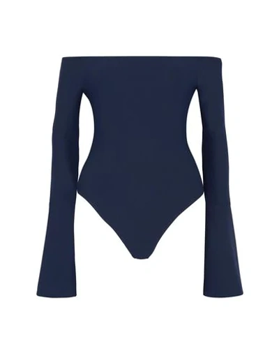 Shop Alix Nyc Bodysuits In Dark Blue