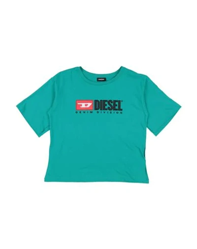 Shop Diesel T-shirts In Deep Jade