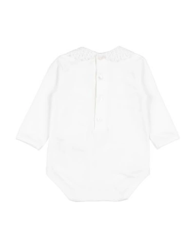 Shop Dolce & Gabbana Newborn Girl Baby Bodysuit White Size 0 Cotton, Elastane