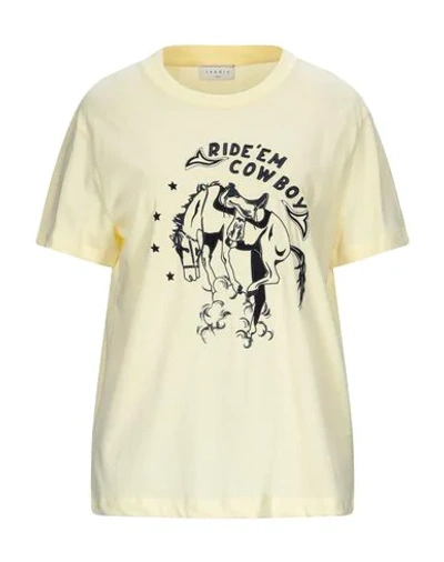 Shop Sandro T-shirts In Light Yellow