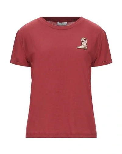 Shop Sandro T-shirts In Maroon