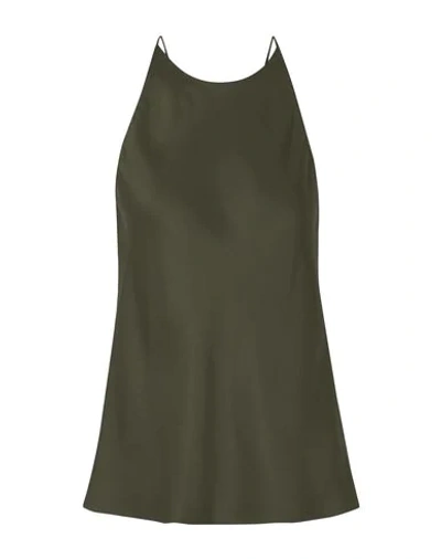 Shop Rosetta Getty Woman Top Military Green Size 12 Acetate, Viscose, Silk